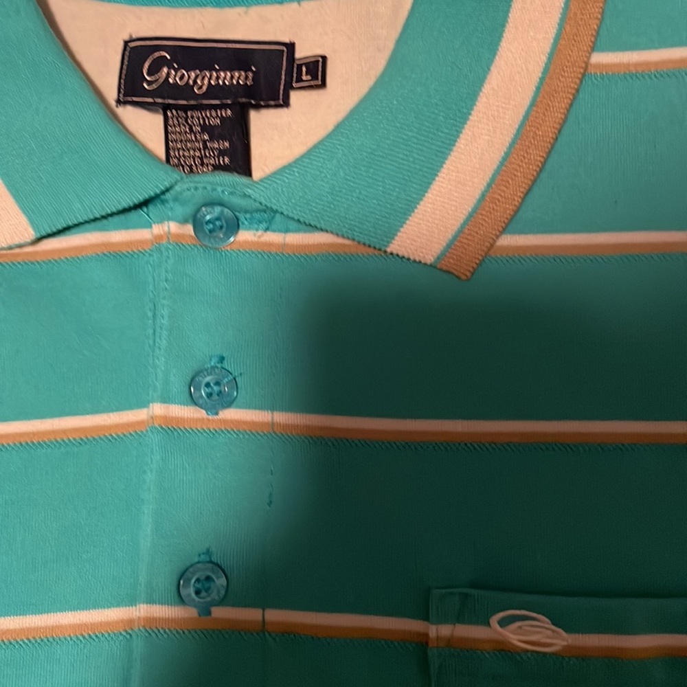 Georgini teal off white and gold polo nwot - Picture 2 of 2